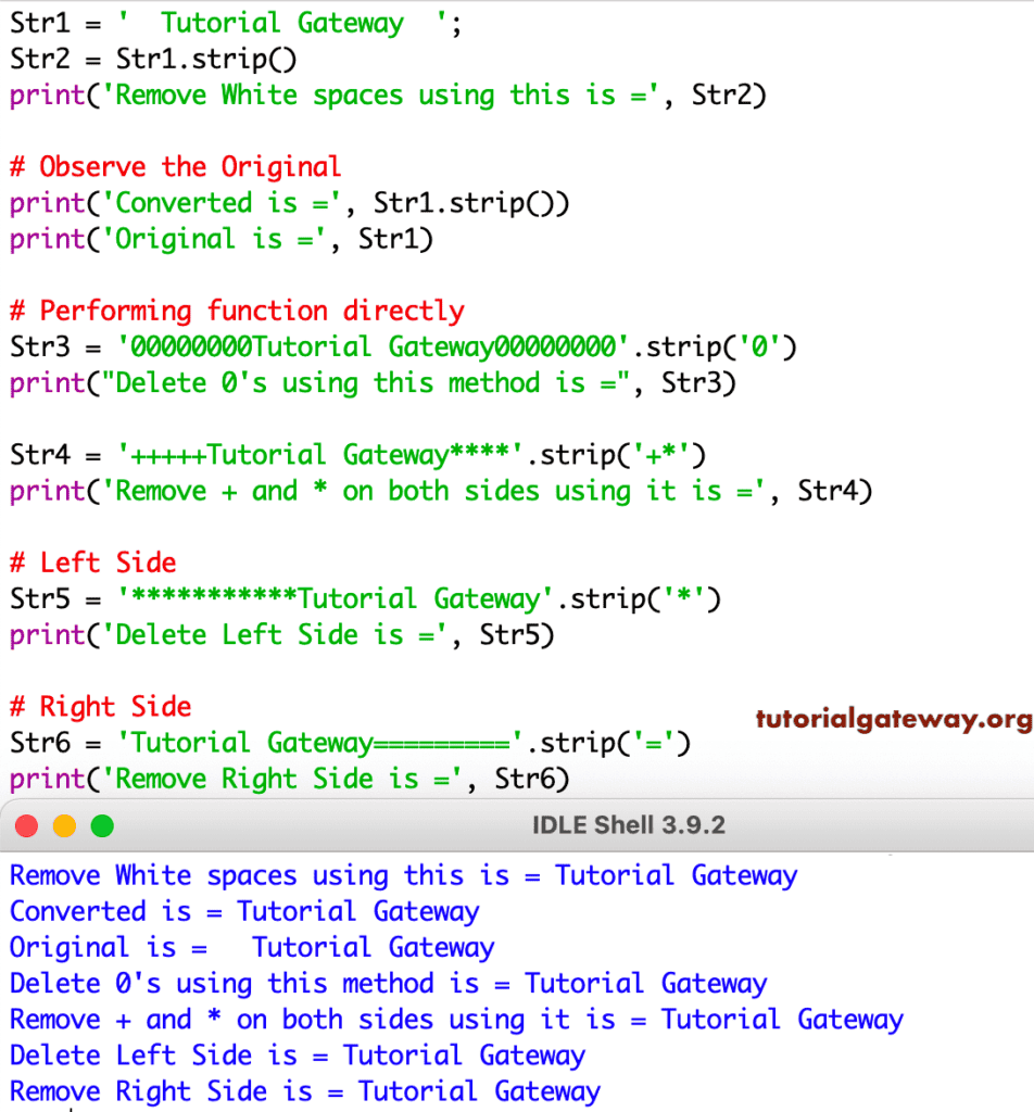 Strip string function