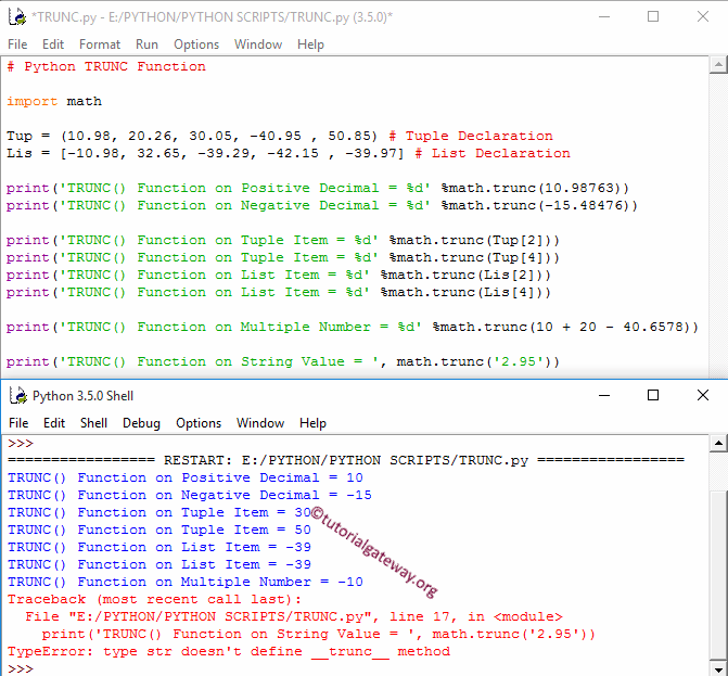 TRUNC Function to truncate