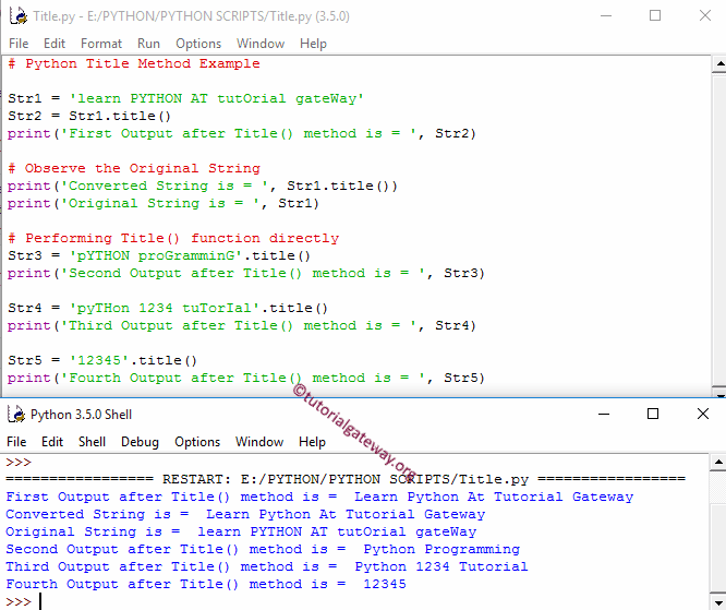 Title string function