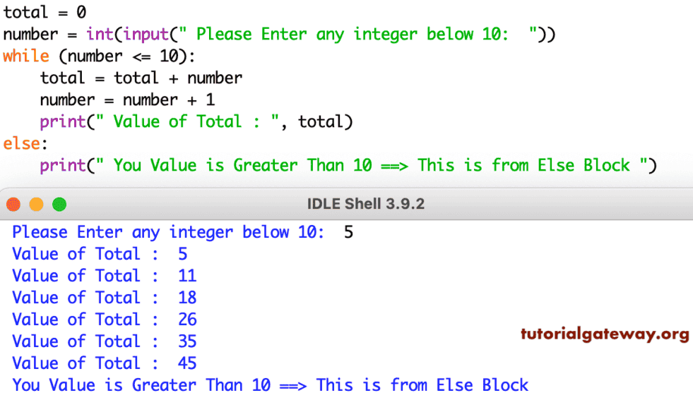 Python While Loop with else