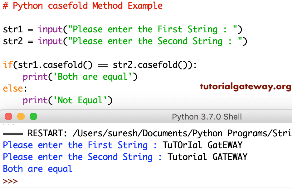 String casefold Example