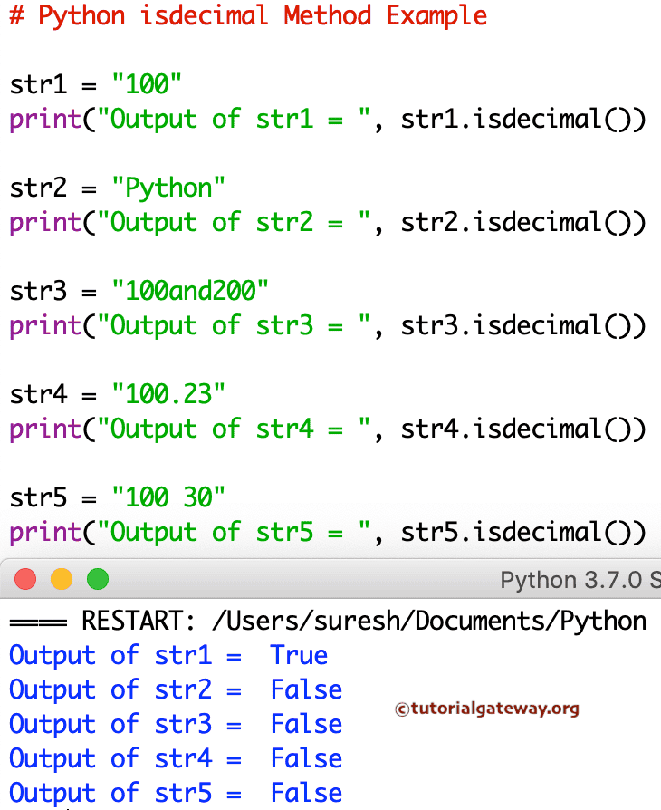 isdecimal function Example