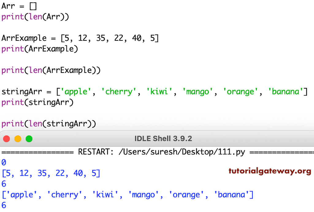 Python len or length Function