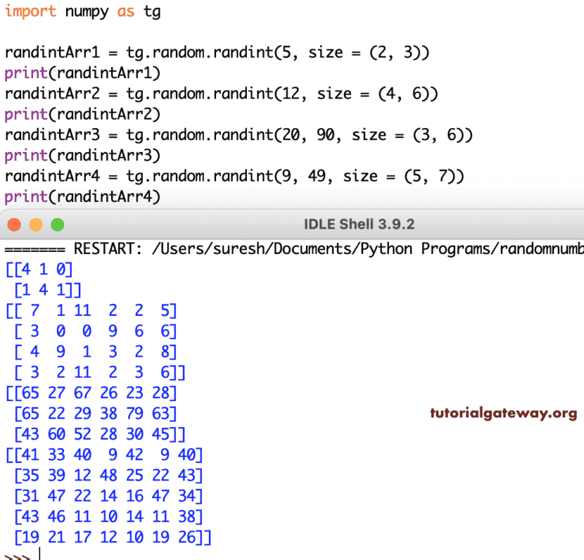 random randint Example