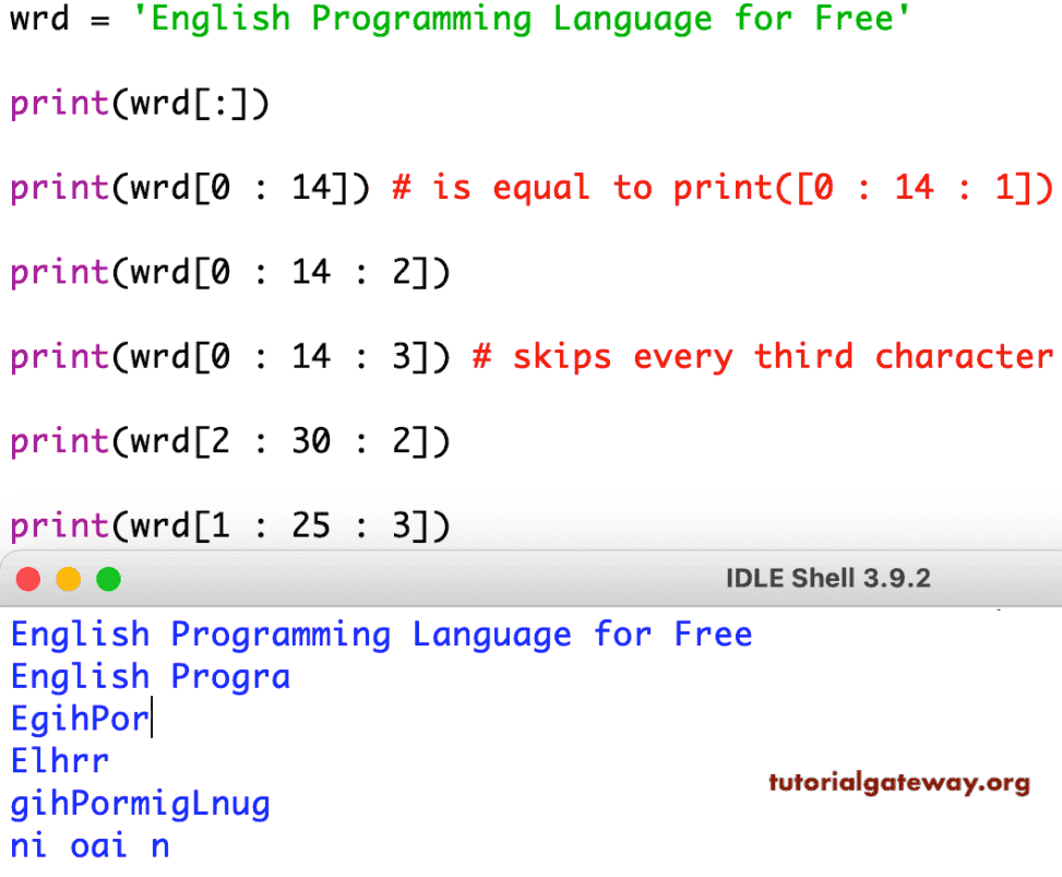 Python String substring Function Example