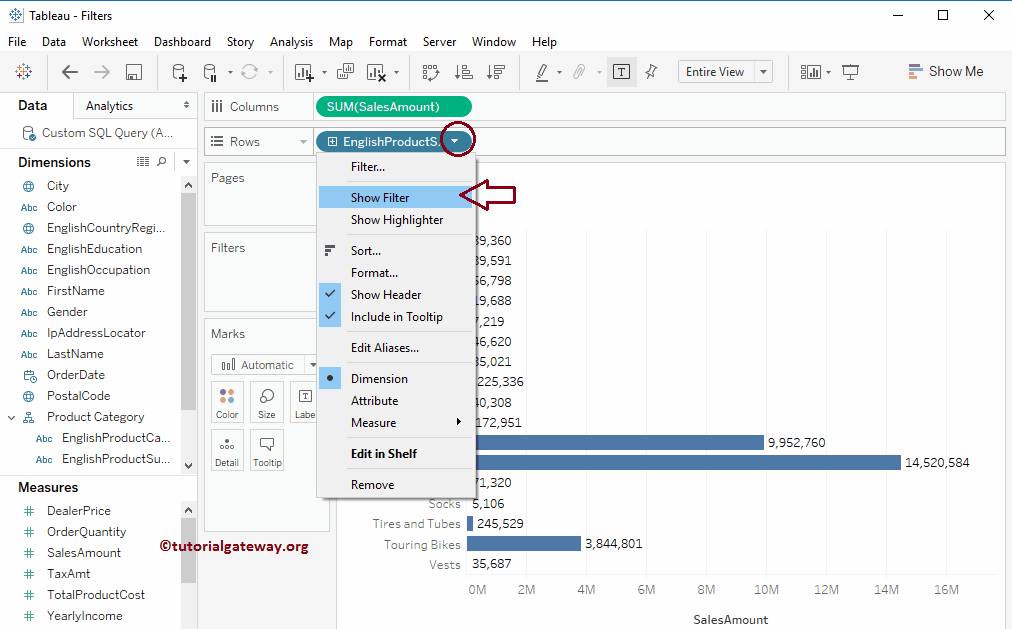 Create Quick Filters 1
