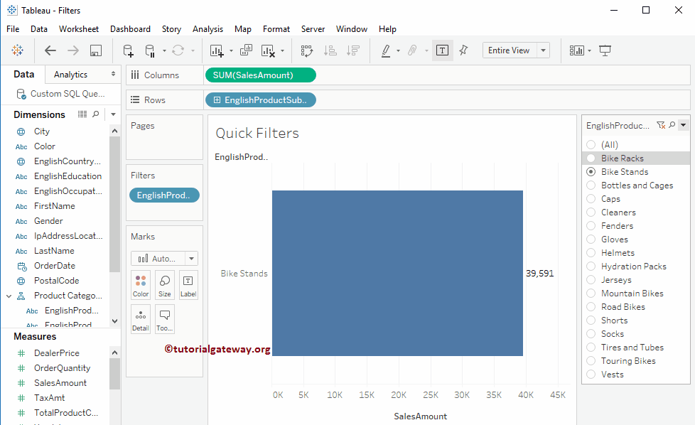 Quick Filter Single Value (Drop Down)