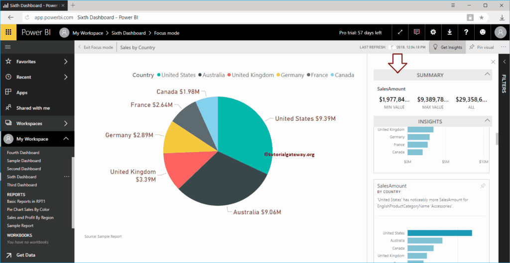Quick insights in Power BI 4