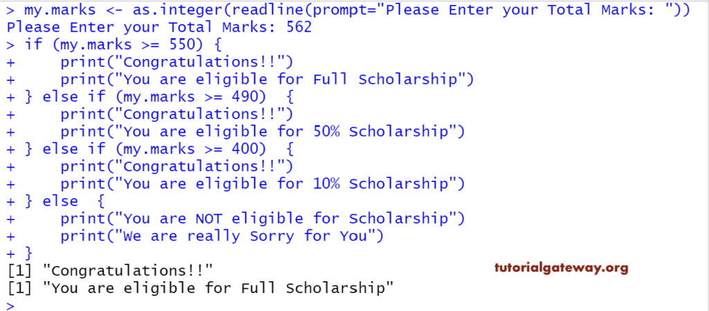 R Else If Statement 1