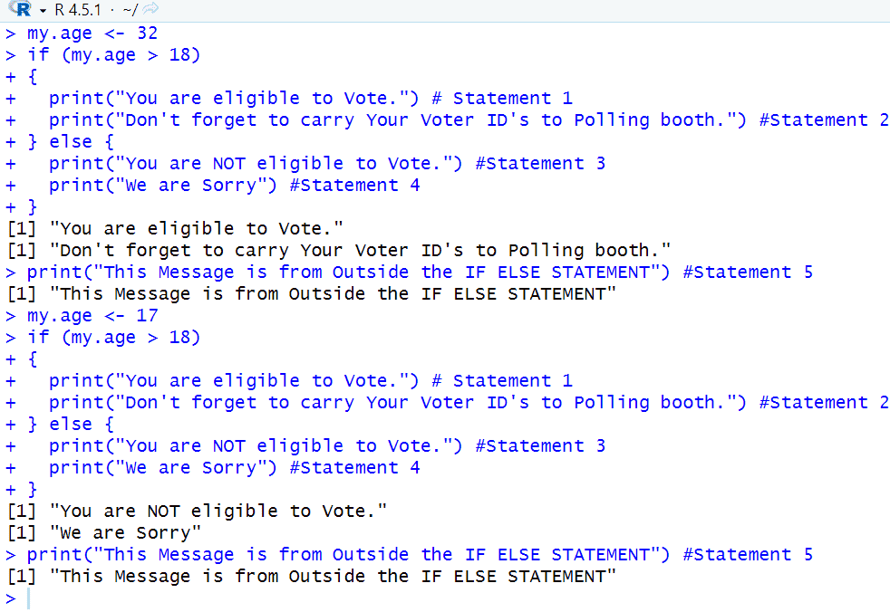 R If Else Statement Example