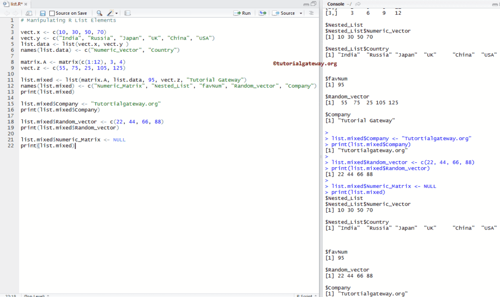 Manipulate List Elements