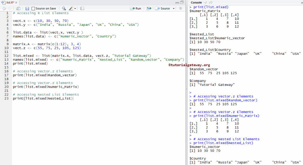 Accessing List items using Names 7