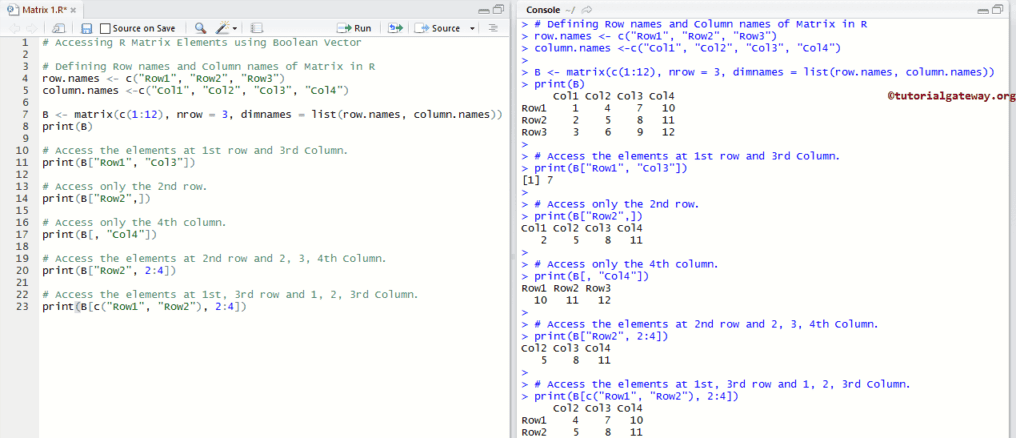 Access Matrix Items using Character Index 9