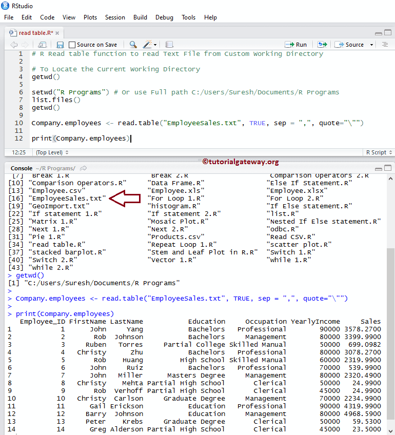 R Read table Function 3