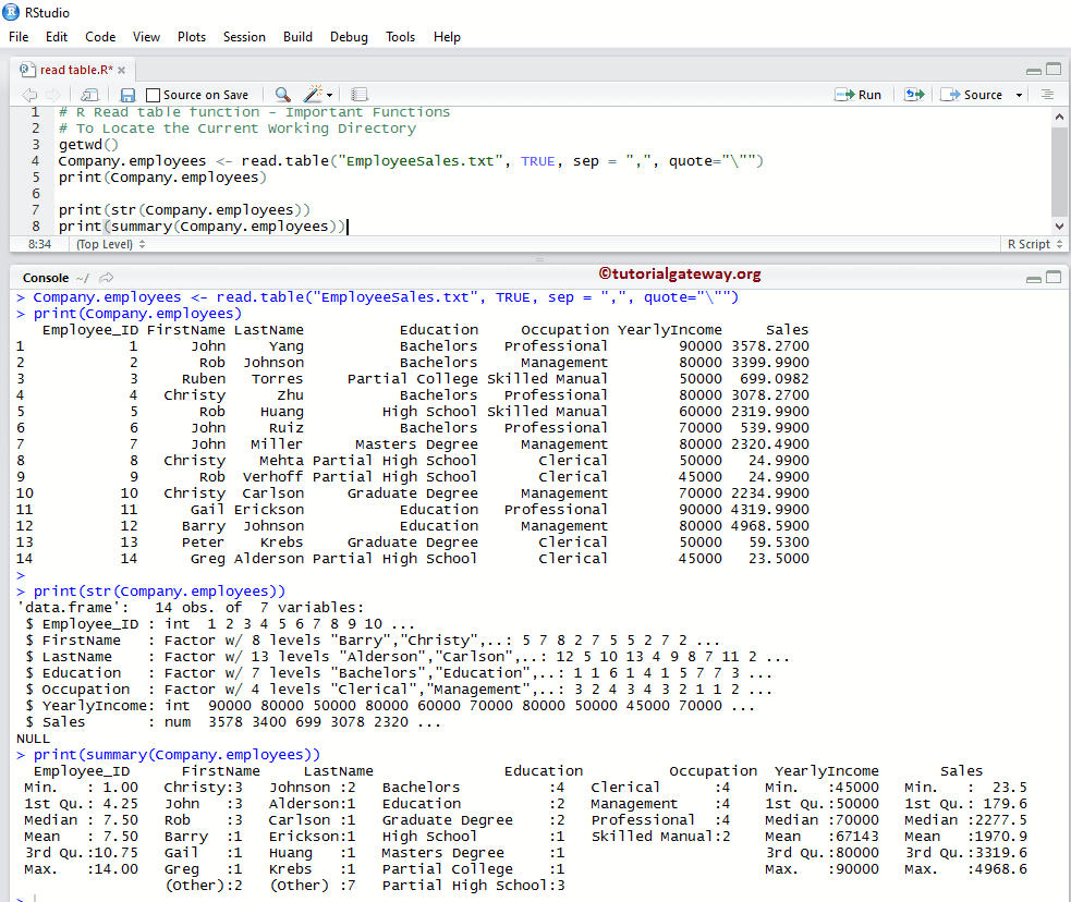 R Read table Function 8