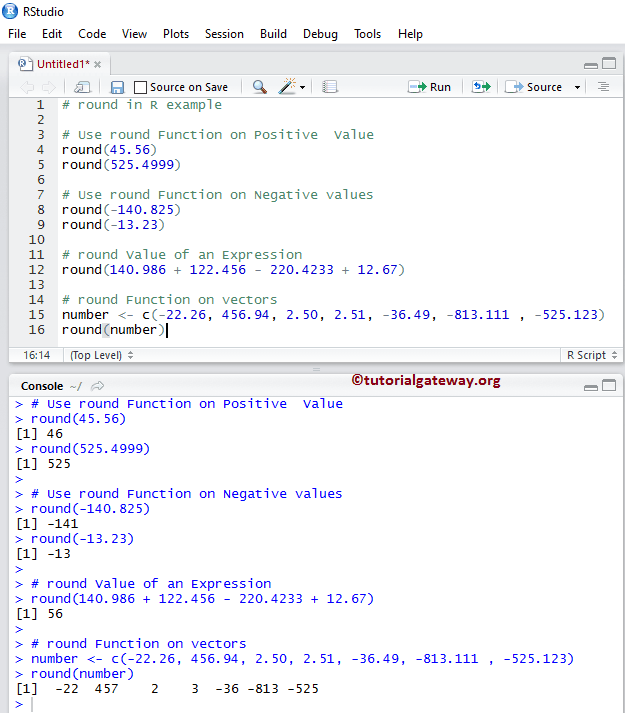 Round Function on integers and vectors 1