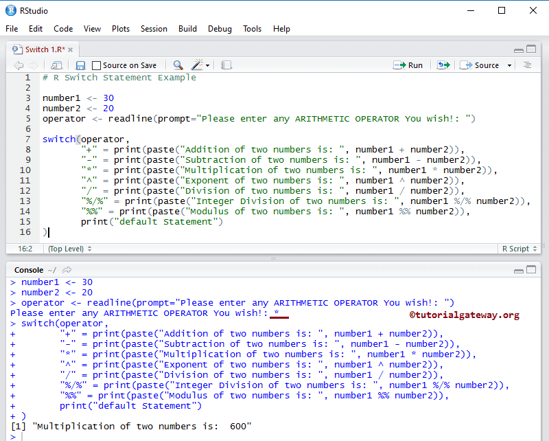 R Switch Statement 2