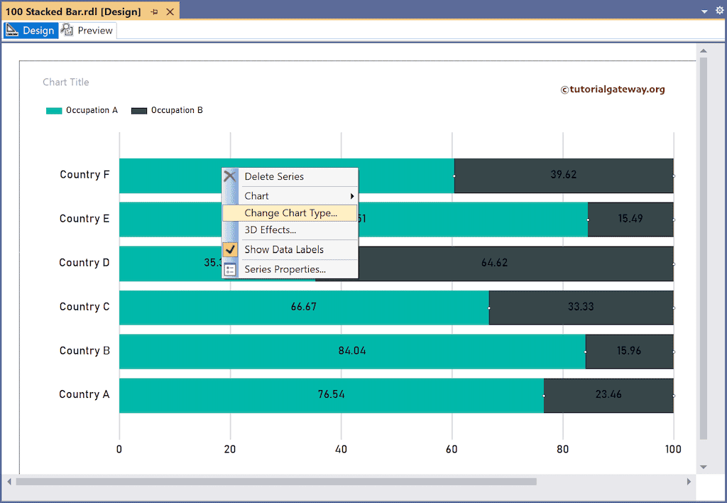 Select Change Chart Type option