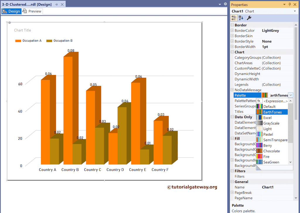 Change the Color palette