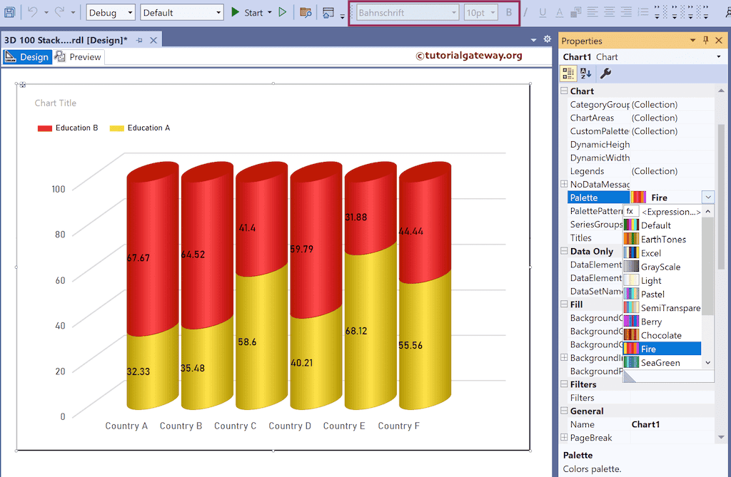 Change the Color palette