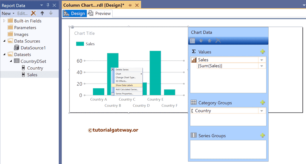 Add Columns to Values and Category Sections