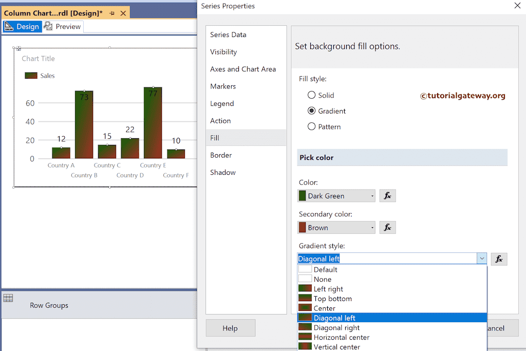 Add Custom Gradient Colors to SSRS Column Chart