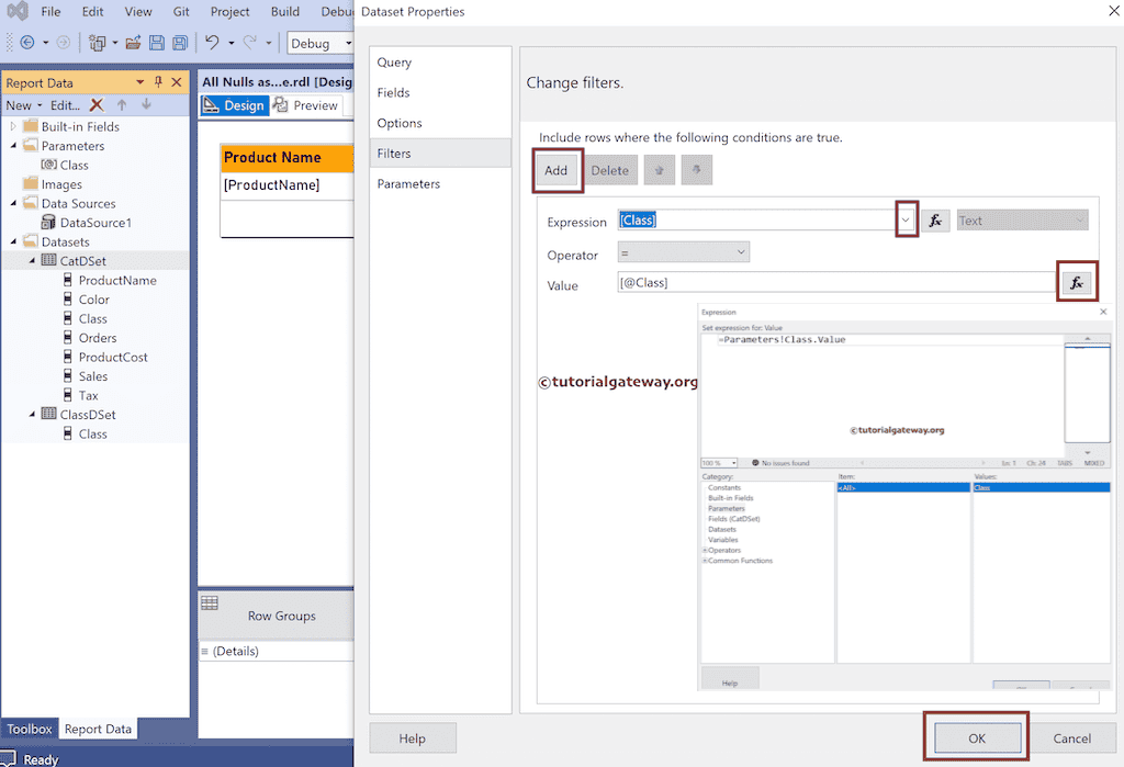 Filter to Allow Nulls as SSRS report Parameter value