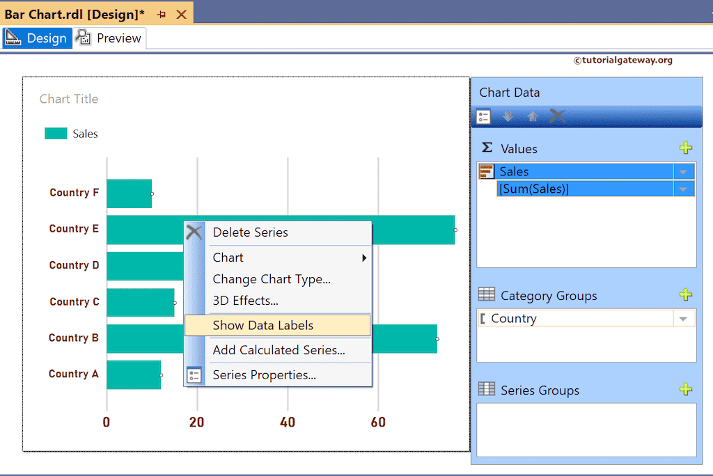 Show Data Labels in SSRS Bar Chart