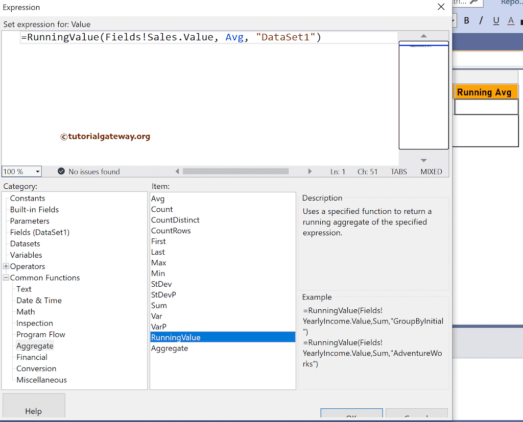Expression to Calculate Running Average in SSRS table report 