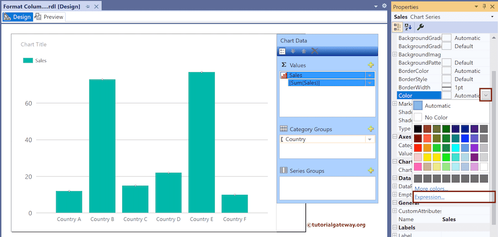 Click the Expression Hyperlink
