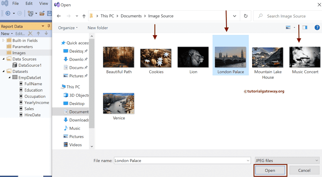Upload Images to Display them Based on SSRS Expression