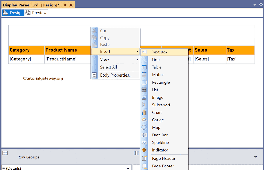 Add a Text box to Display Parameter Value