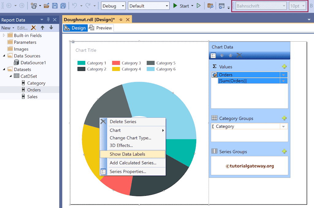 Show data labels in SSRS Donut or Doughnut Chart