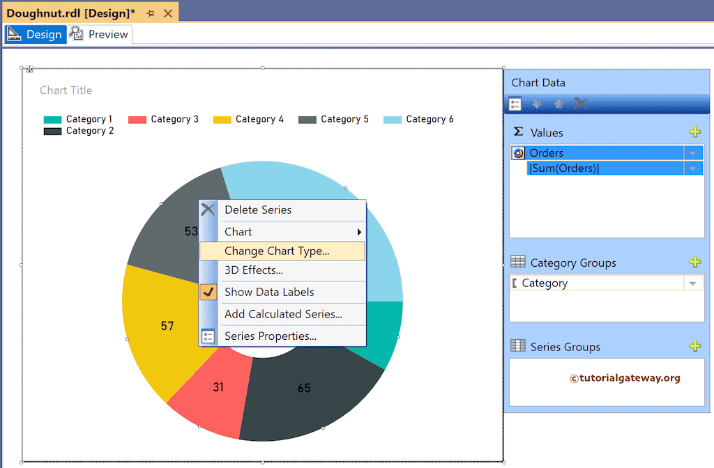 Change Chart Type option