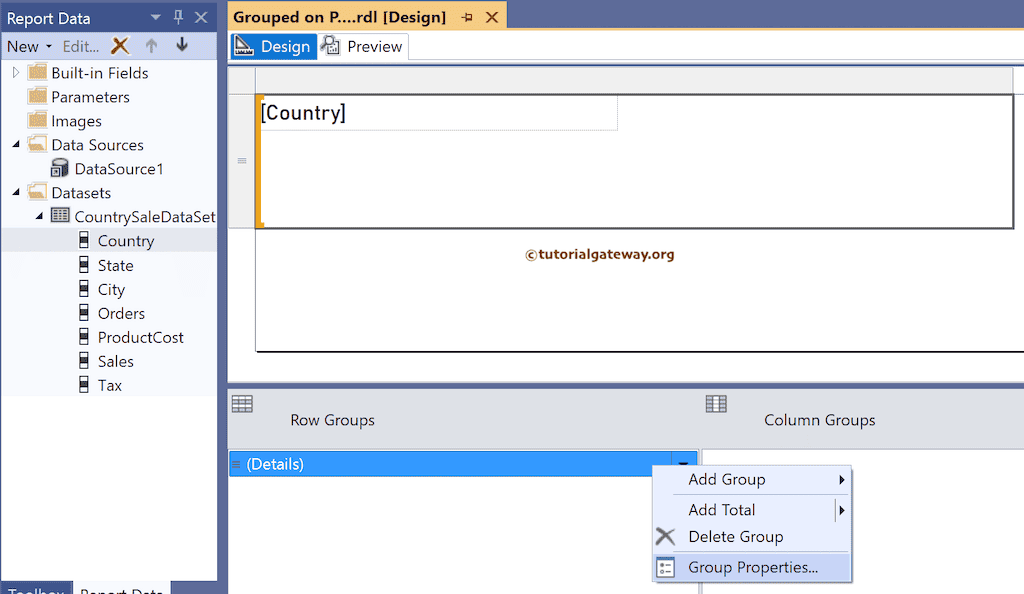 Go to Group Properties