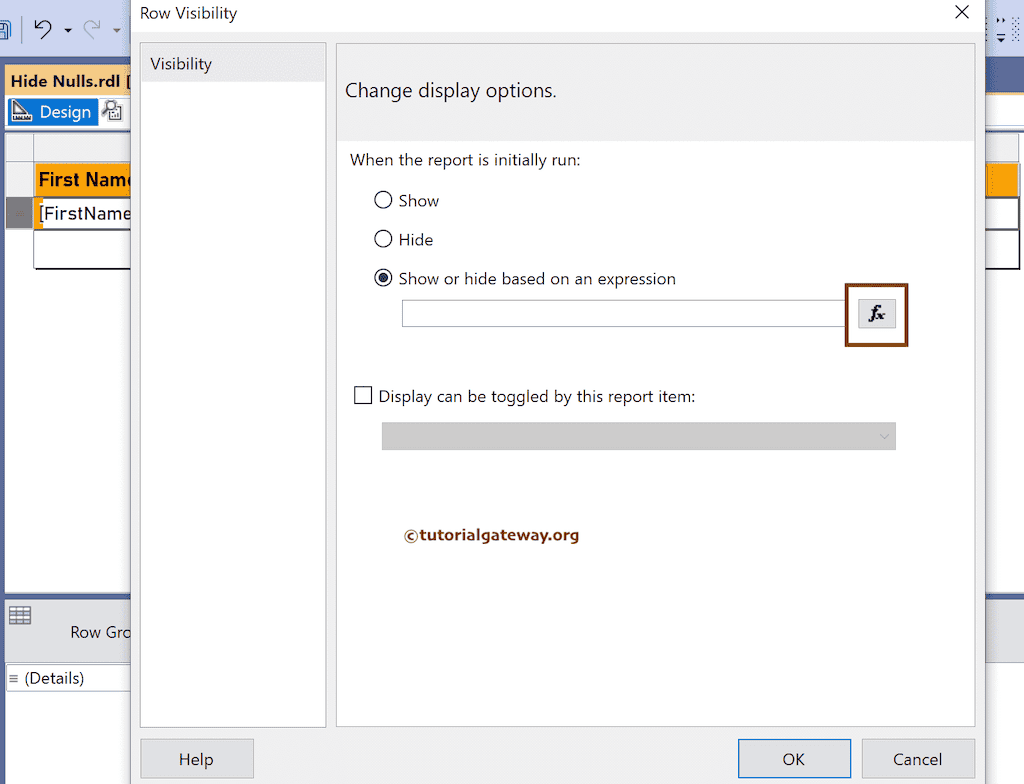 Visibility Option to Hide SSRS Table Nulls