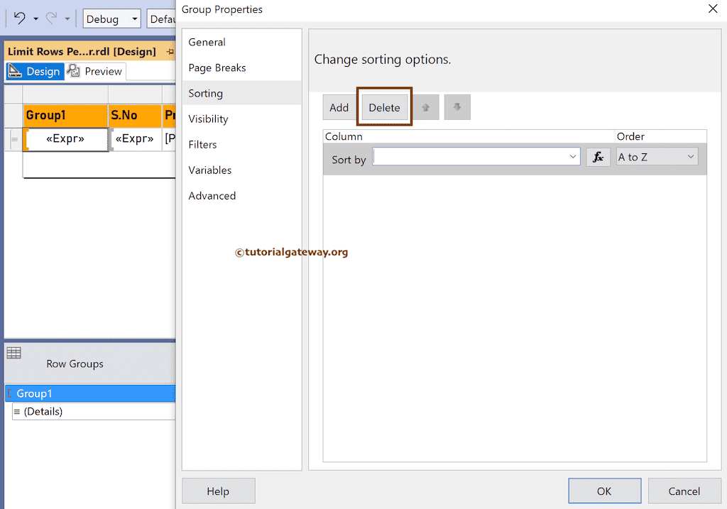 Remove the Sort By Column