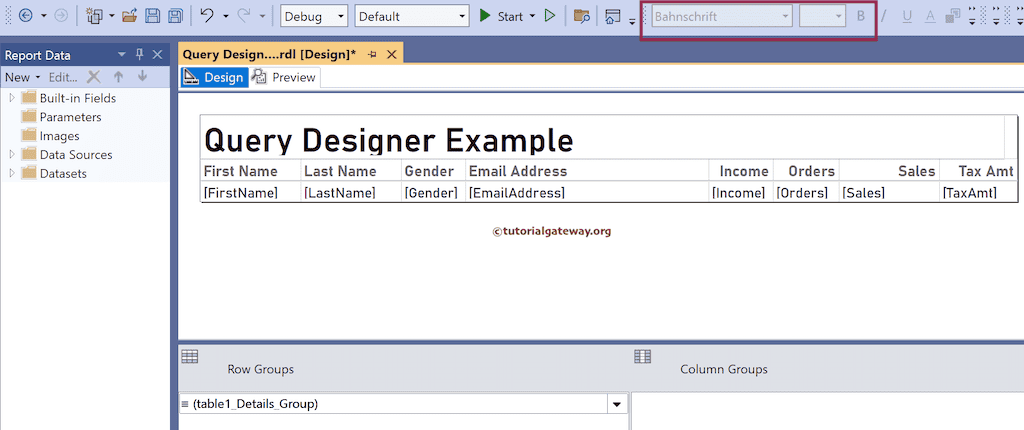 Auto-genearted Table Report