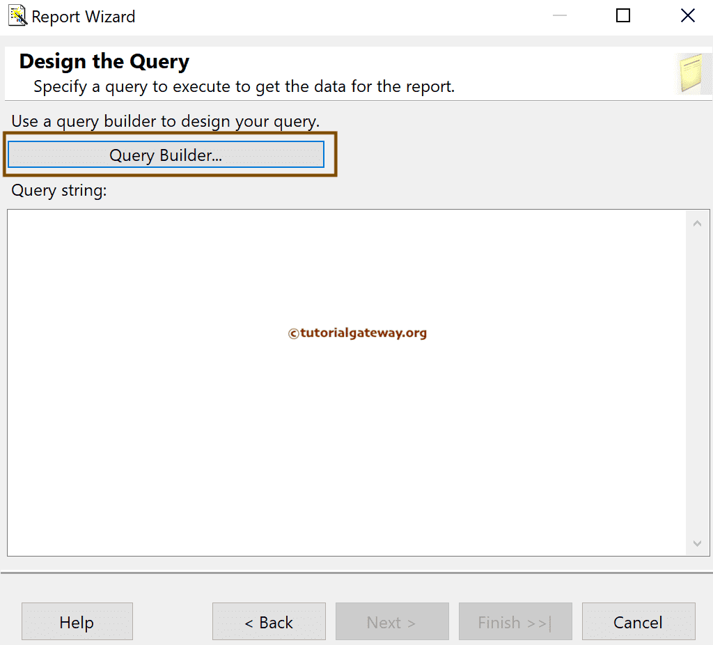 Query Builder or Designer in Report Wizard