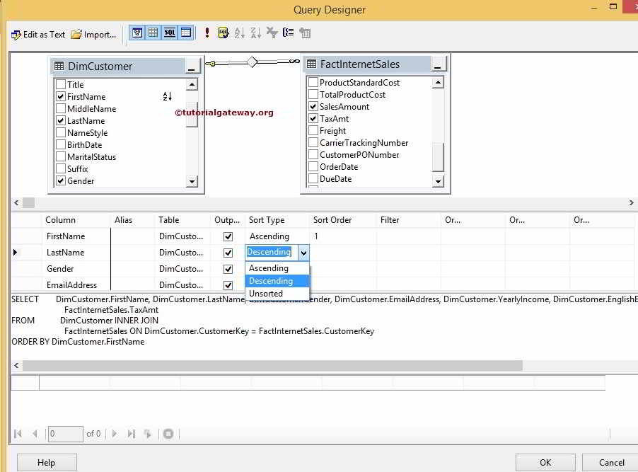 Sort Type by ascending or descending 5