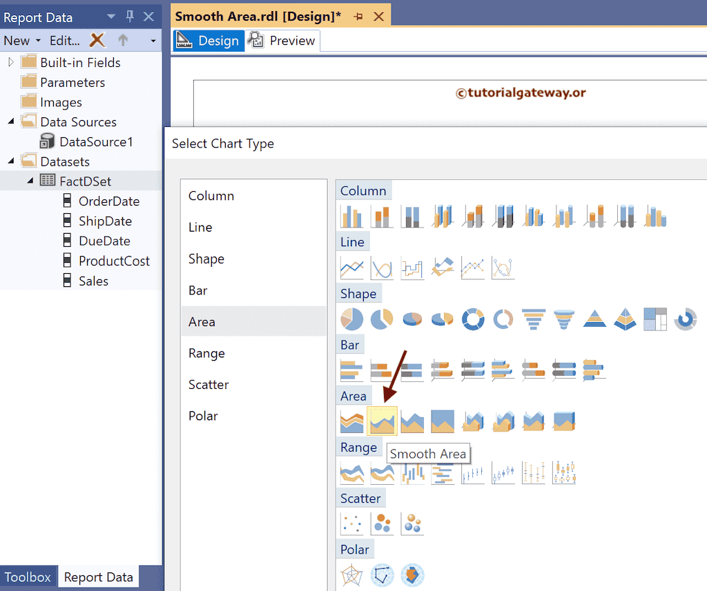Choose the Smooth Area Graph