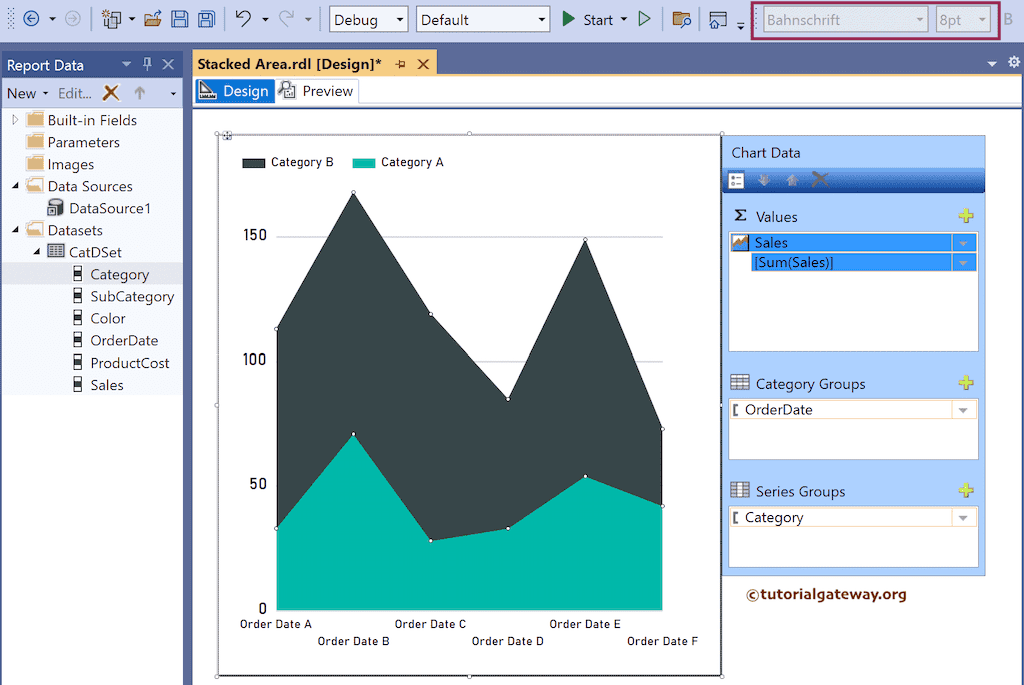 Add Columns to Values, Category and Series groups