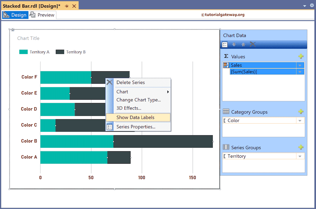 Show Data Labels in SSRS Stacked Bar Graph