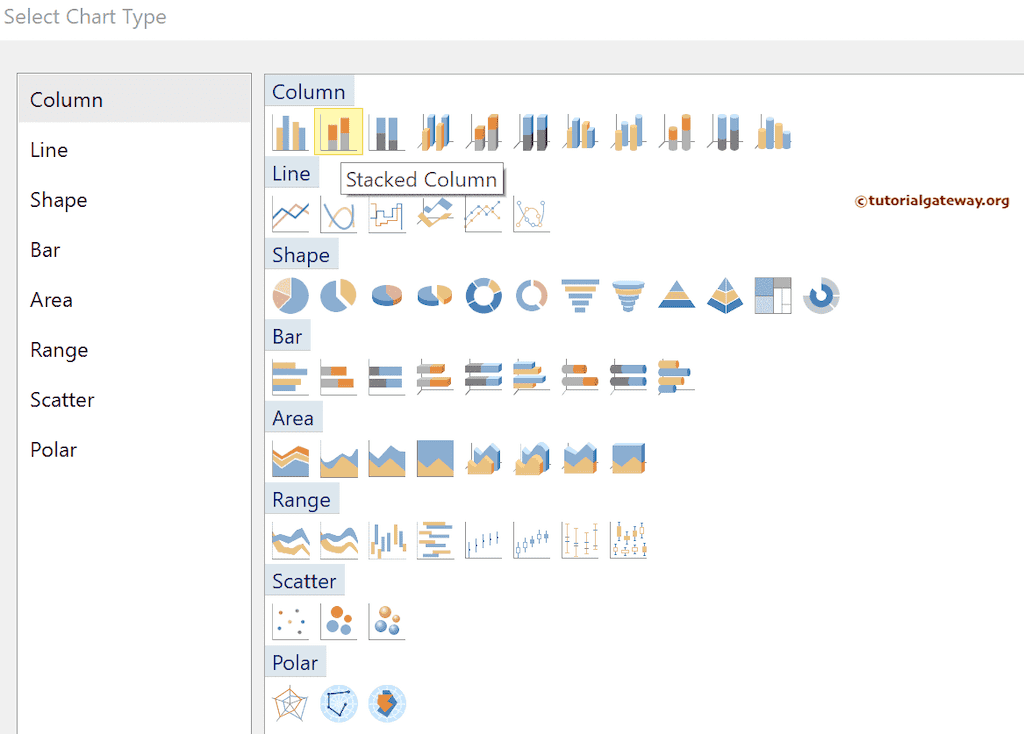 Choose SSRS Stacked Column Chart