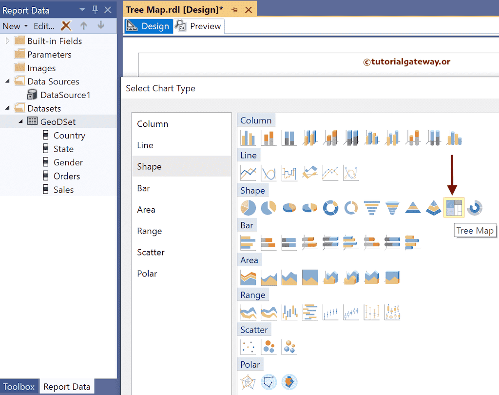 Choose the SSRS Tree Map