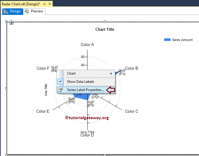 Radar Chart SeriesLabel Properties