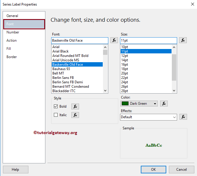 Format Radar Chart Fonts
