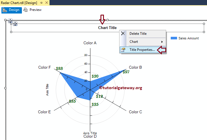Format Radar Chart Title