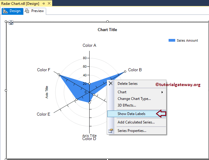 Show Data Labels of a Radar Chart
