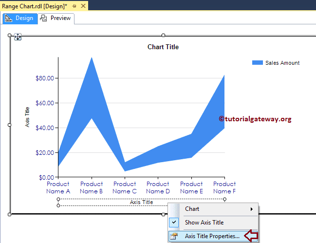 Format Range Chart Axis Title